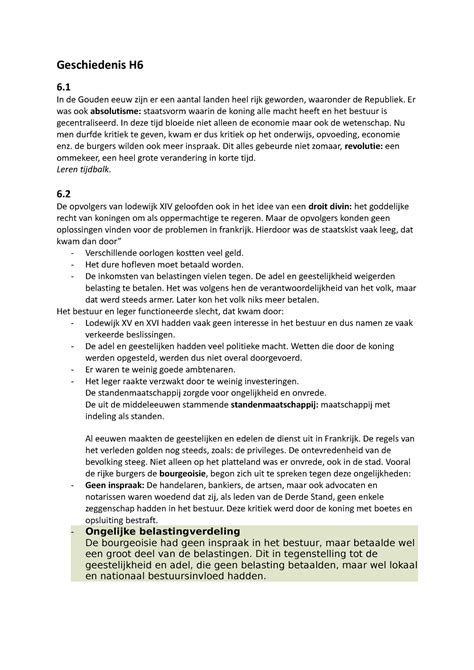 Geschiedenis H Samenvatting Gescheidnis Hoofdstuk Geschiedenis H