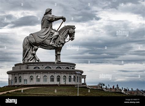 Giant Genghis Khan Equestrian Statue in Ulaanbaatar, Mongolia Stock ...