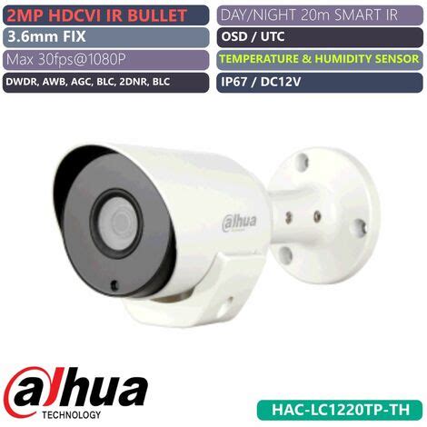 Dahua Telecamera Iot Cvi Sens Temperatura Mp P Ip Hac Lc T Th