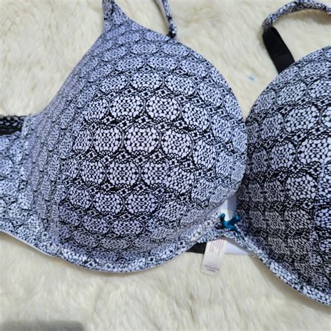 Cacique Smooth Boost Plunge Bra Black White Dd Gem