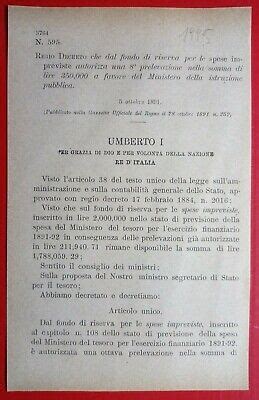 Regio Decreto X Fondo Di Riserva Autorizza Prelievi X Ministero