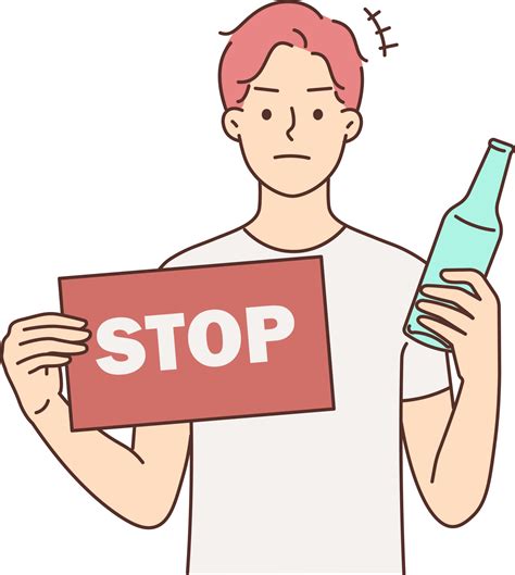 Man with bottle protest against alcohol 21477824 PNG