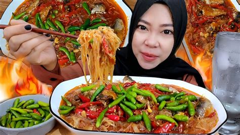 Mie Bihun Kuah Sarden Pedas Extra Cabe Asmr Mukbang Youtube