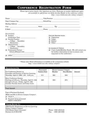 Fillable Online Eslarp Uiuc One Registrant Per Form Eslarp Uiuc Fax