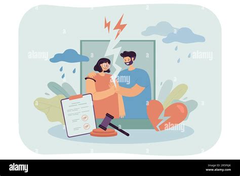 Divorce Agreement With Signatures From Ex Husband And Wife Stock Vector