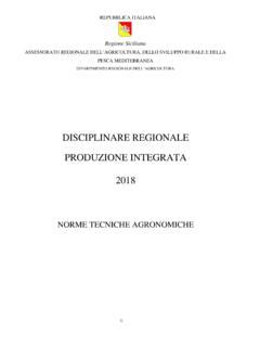 Disciplinare Regionale Produzione Disciplinare Regionale Produzione