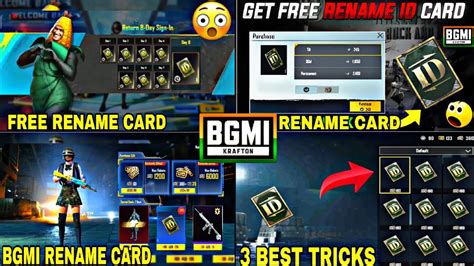 How To Get Free Rename Card In Bgmi Free Rename Card Bgmi Me Free