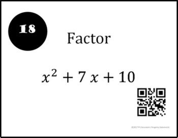 Factoring Polynomials TASK Cards By Pi Classroom TPT