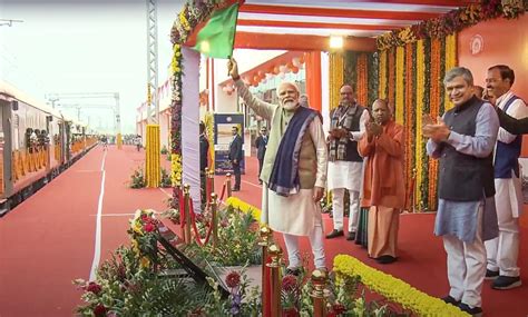 PM Modi Inaugurates Ayodhya Dham Railway Station Flags Off Vande