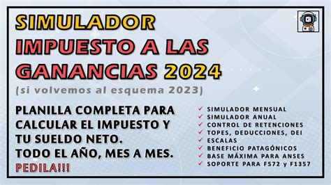 CALCULADORA GANANCIAS 2024 REGIMEN GENERAL simulá la retención