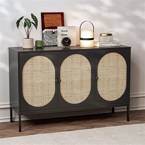 Amazon IMMERSTABLE Rattan Sideboard Buffet Cabinet 47 Black