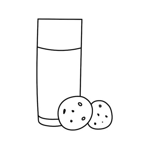 Ilustraci N De Vector Dibujado A Mano Vaso De Leche Y Galletas Vector