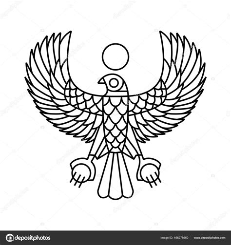 Horus Falcon Bird Egyptian Monoline Logo Vector Icon Illustration Stock