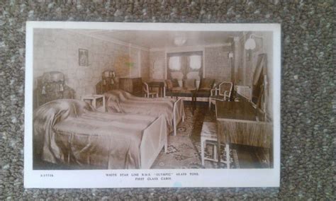 2 X 1920 RMS OLYMPIC INTERIOR VIEW REAL PHOTO POSTCARDS WHITE STAR LINE ...