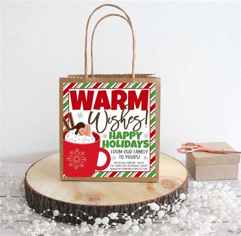 Christmas Warm Wishes Hot Chocolate Pop By Gift Tags Hot Cocoa