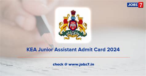 KEA Junior Assistant Admit Card 2024 Exam Date Kea Kar Nic In