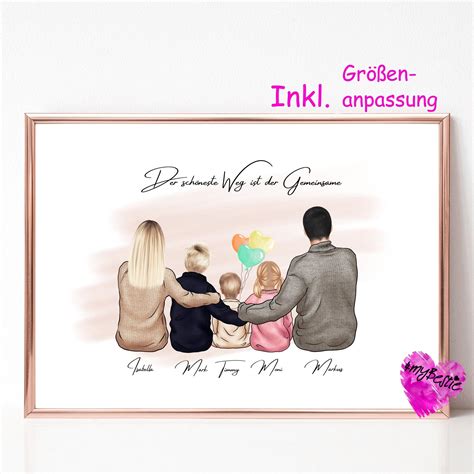 Familienbild Personalisiert Familienposter Geschenk Familie Bild