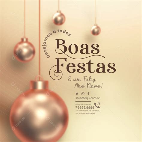 Desejamos A Todos Boas Festas E Um Feliz Ano Novo Social Media PSD