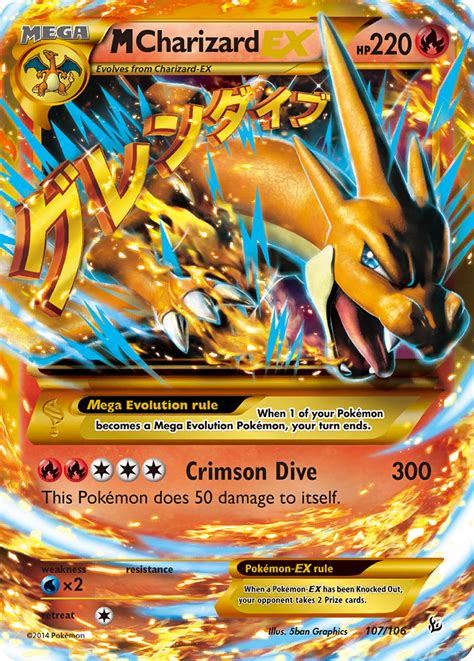 M Charizard Ex 107 Flashfire 2014 Pokemon Card