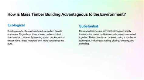 Mass Timber Architecture Pptx