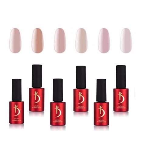 Kodi Professional Natural Rubber Base Set Enhanced Adhesion Quick Curing Nude Shades Gel