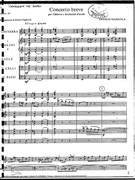 PDF Margola Franco Concerto Breve Per Chitarra E Orchestra D Archi