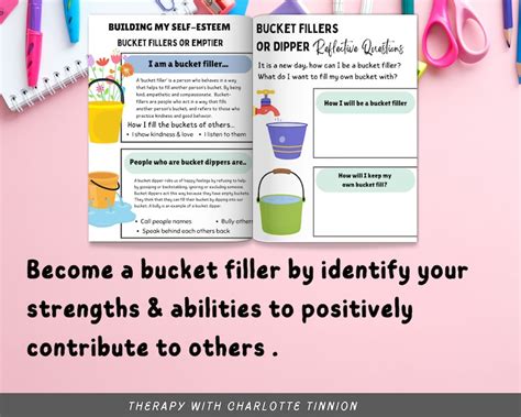 Self Esteem Worksheets Kids Self Esteem Bucket Teen Therapy