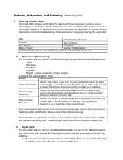 Meteors Meteorites And Cratering Exercise Docx Meteors Meteorites