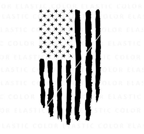 Black Distressed American Flag Svg