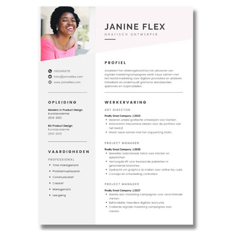 CV Template Janine Cvadvies Nl