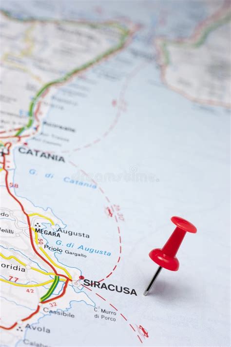 Syracuse Italy on a Map stock image. Image of transport - 83423099