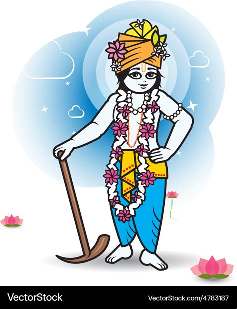 Lord Shri Balaram with plow Royalty Free Vector Image