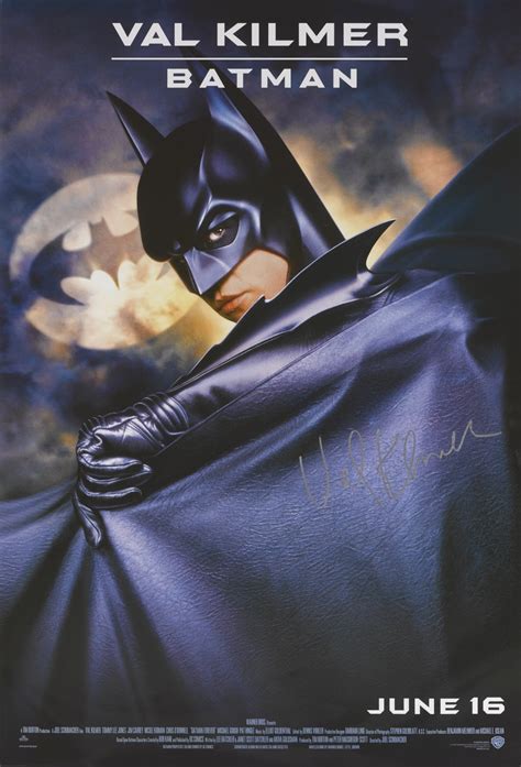 Batman Forever 1995 Advance Batman Style Poster Us Signed By Val