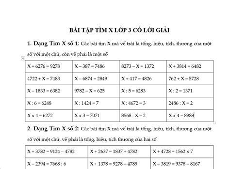 Tìm hiểu về bài tập về tìm x