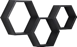 Phoenancee Lot De Tag Res Flottantes Hexagonales En Bois Fixation