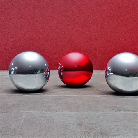 Chrome Spheres On A Red Cube Atmospheric Stable Diffusion Openart