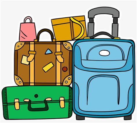 Suitcase Baggage Travel Cartoon Suitcase Free Transparent Png