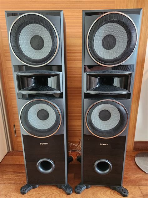 Pair Of Sony Floor Standing Speaker Ohm Ss Msp Audio Soundbars