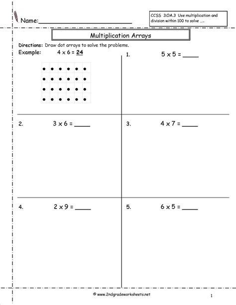 Array Multiplication Worksheets Arrays Repeated Addition Wor