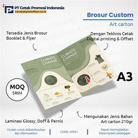 Cetak Brosur Flyer Booklet Brosur Custom Lipat Ukuran A Bahan Art