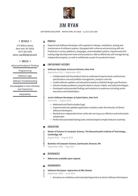 Software Developer Resume Examples Templates Resume Io