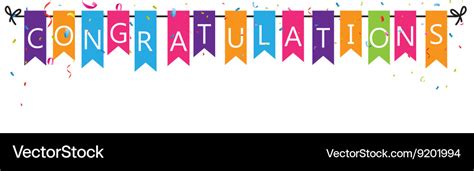 Congratulations With Bunting Flags Royalty Free Vector Image