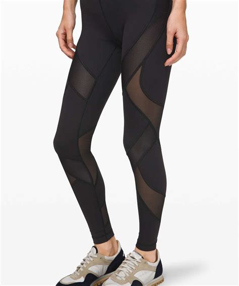 Lululemon Wunder Under High Rise Tight 28 Mesh Black Lulu Fanatics