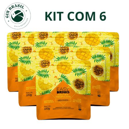 Kit 6 Preparado De Bebidas Frutas Tropicais By Easy Drinks 100g