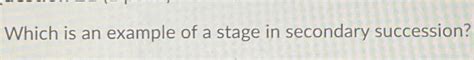 Solved Which is an example of a stage in secondary | Chegg.com