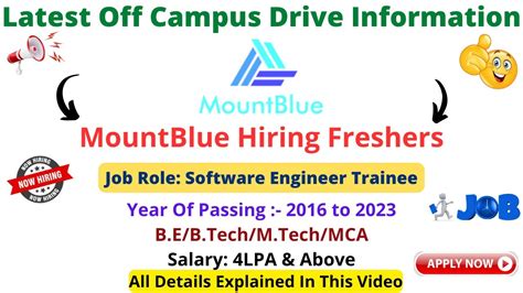 MountBlue Off Campus Drive 2023 For Software Engineer Trainee 4 LPA