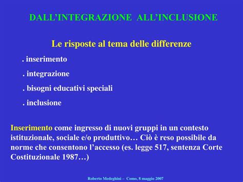 Ppt Dallintegrazione Allinclusione Powerpoint Presentation Free