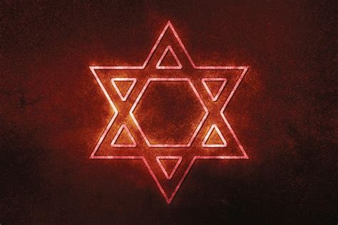 Premium Photo Jewish Star Of David Six Pointed Star Red Symbol