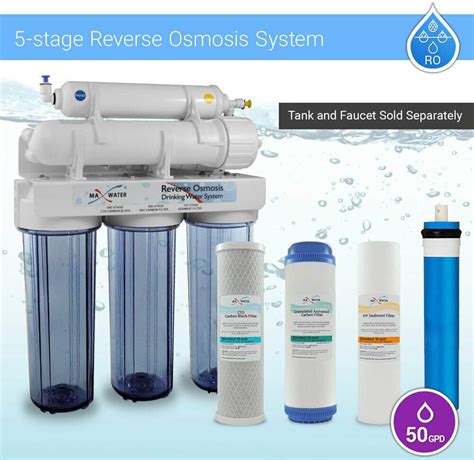 Max Water 5 Stage Home Reverse Osmosis System Reverse Osmosis Water