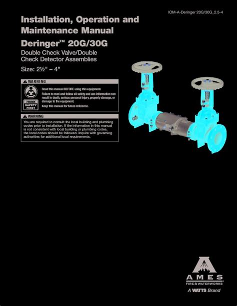 Pdf Iom A Deringer 20g 30g 2 5 4 Installation Operation And Stallation Operation And